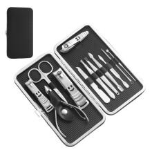 (Black) LaRoc 12pc Manicure Pedicure, Face & Nail Care Kit