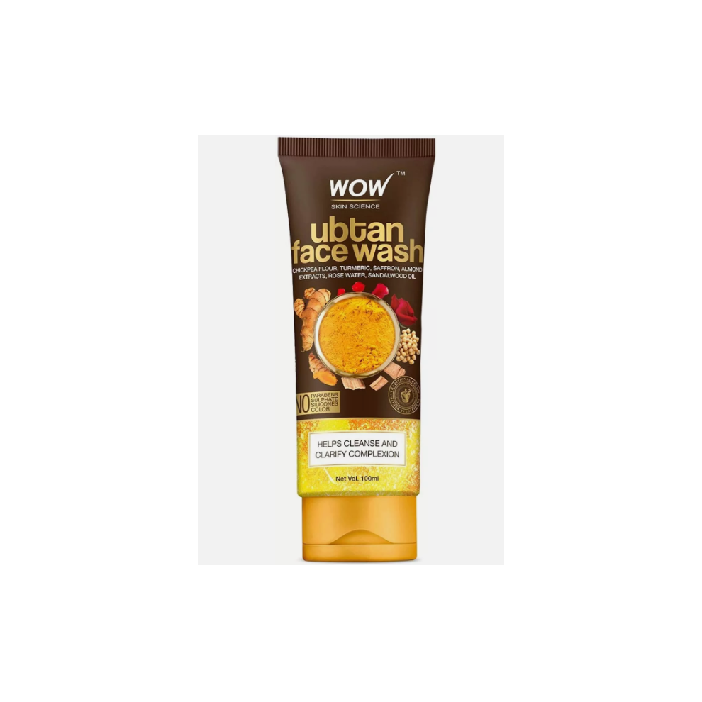 WOW Skin Science Ubtan Face Wash with Chickpea Flour, Turmeric, 100ml