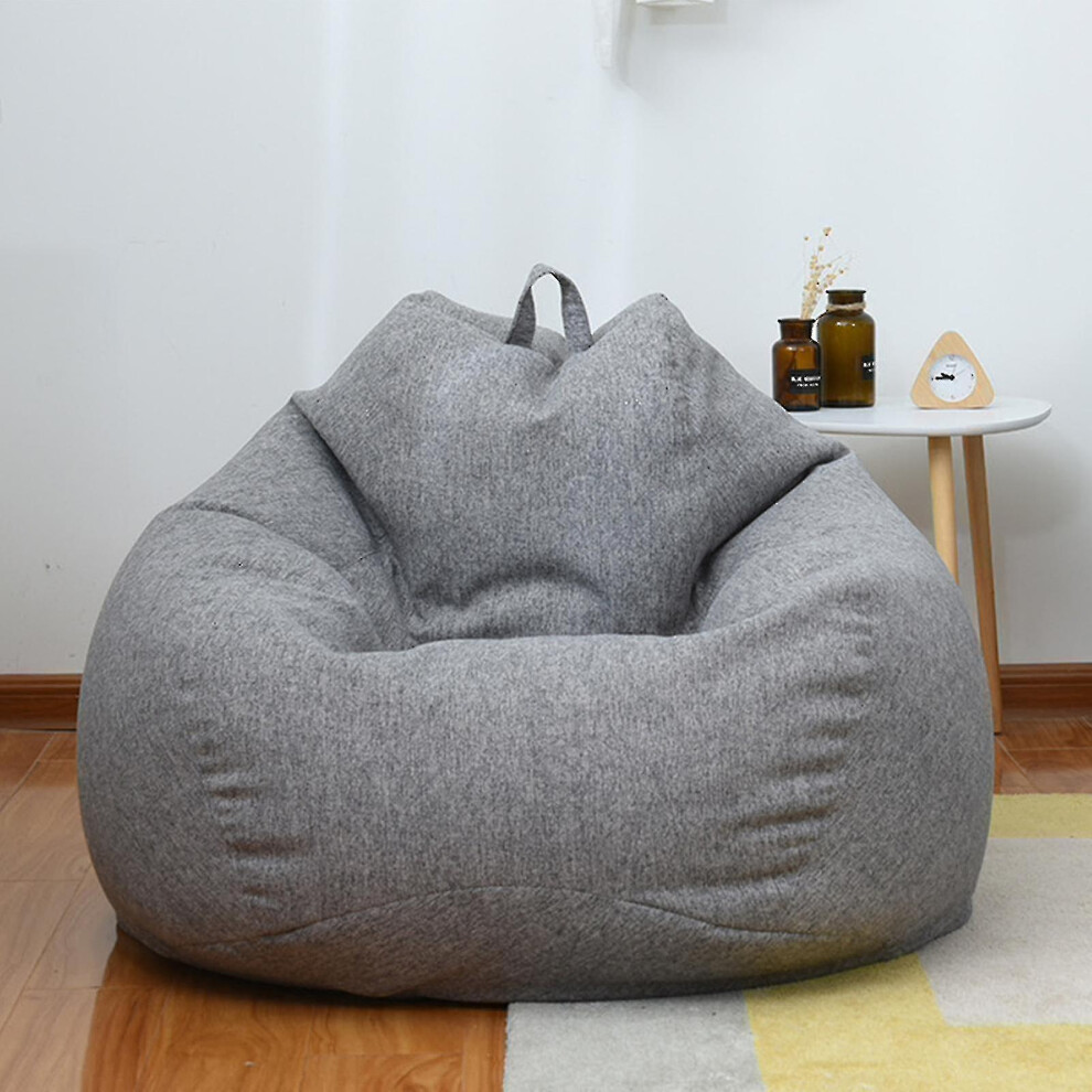 (Gray, 90 * 110cm) New Extra Large Bean Bag Chairs Couch Sofa Cover Indoor Lazy Lounger For Adults Kids Promotion Price