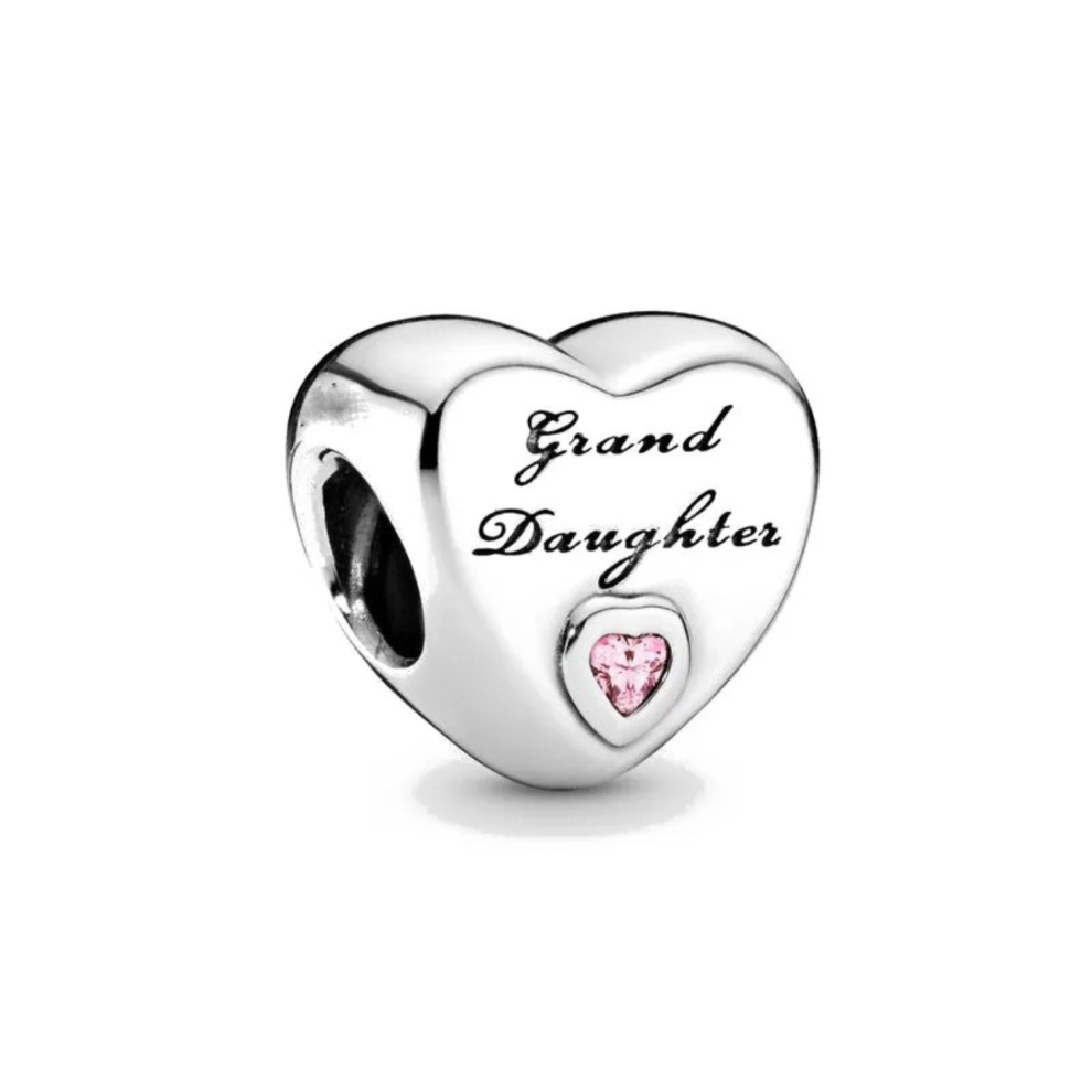(Grand Daughter 925) Silver charm Heart Shaped for Bracelets & Necklace