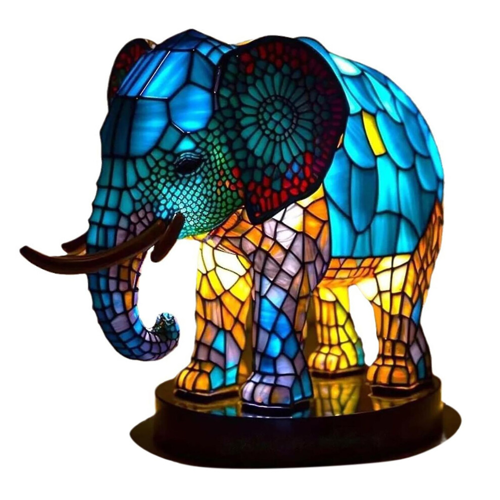 (elephant) 2024 Animal Table Lamp Series Stained Glass Animals Shape Table Lamp 3d Animal Shape Table Lamps For Home Decorations For Home,hw