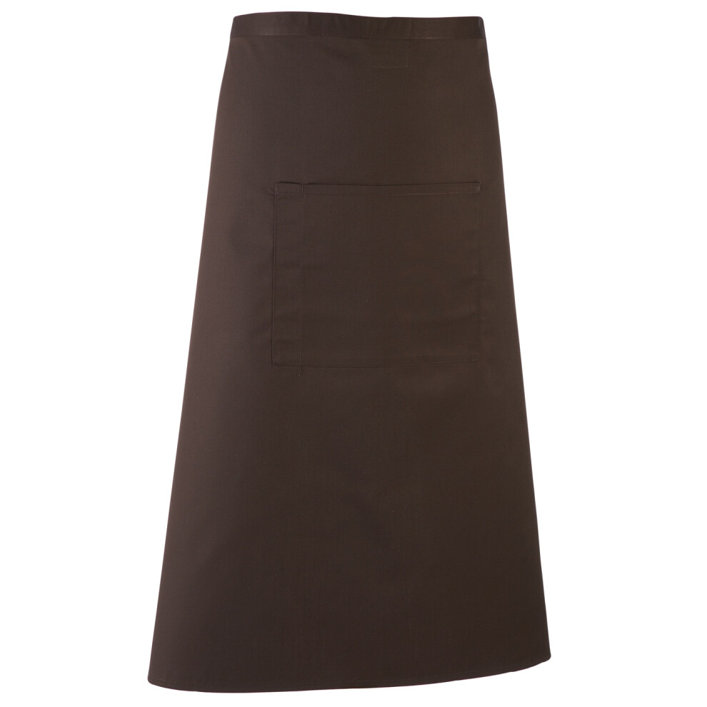 (One Size, Brown) Premier Unisex Colours Bar Apron / Workwear (Long Continental Style)