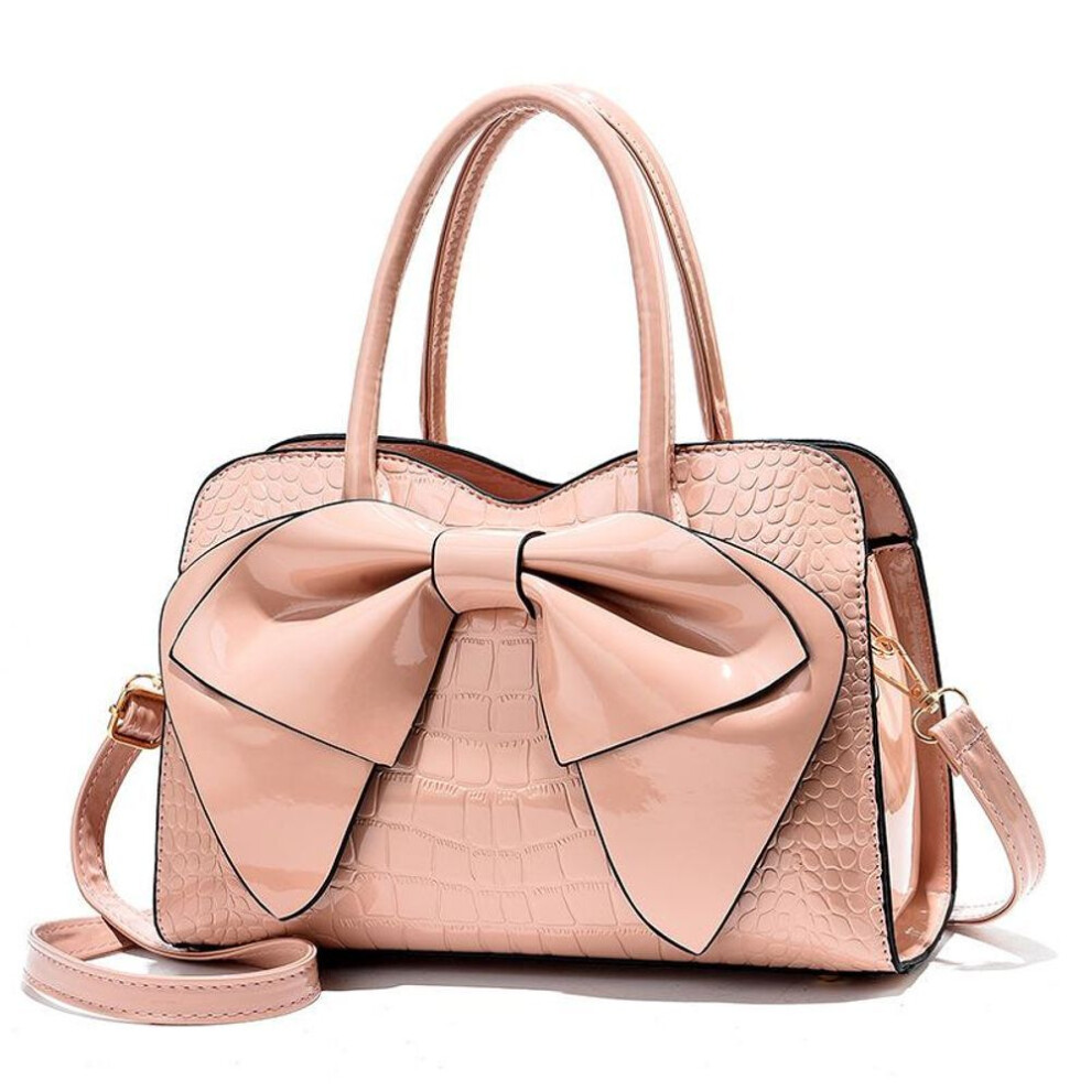 (pink, 30x12x20cm) Women&apos;s Bag Butterfly Festival 2023 New Bright Leather Handbag With Large Capacity And Fashionable Middle-aged One-shoulder Cross-body