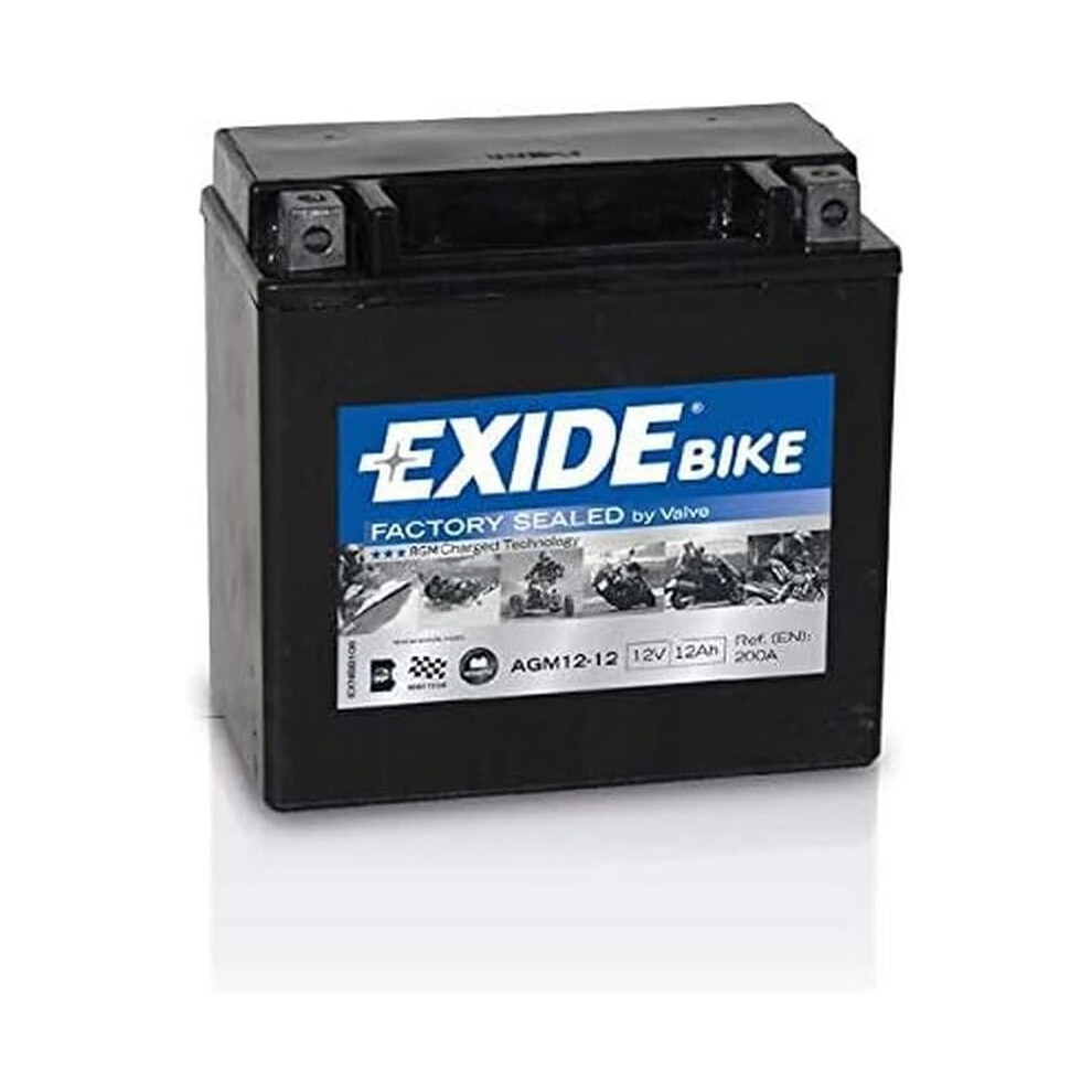 Exide Agm12-12 Agm-Ready Motorcycle Starter Battery 12 V 12 Ah 200 A 8000000004123