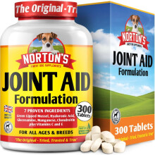 NORTON'S Dog Joint Care Supplements | 300 Tablets | With Green Lipped Mussel, Glucosamine & Chondroitin, Hyaluronic Acid