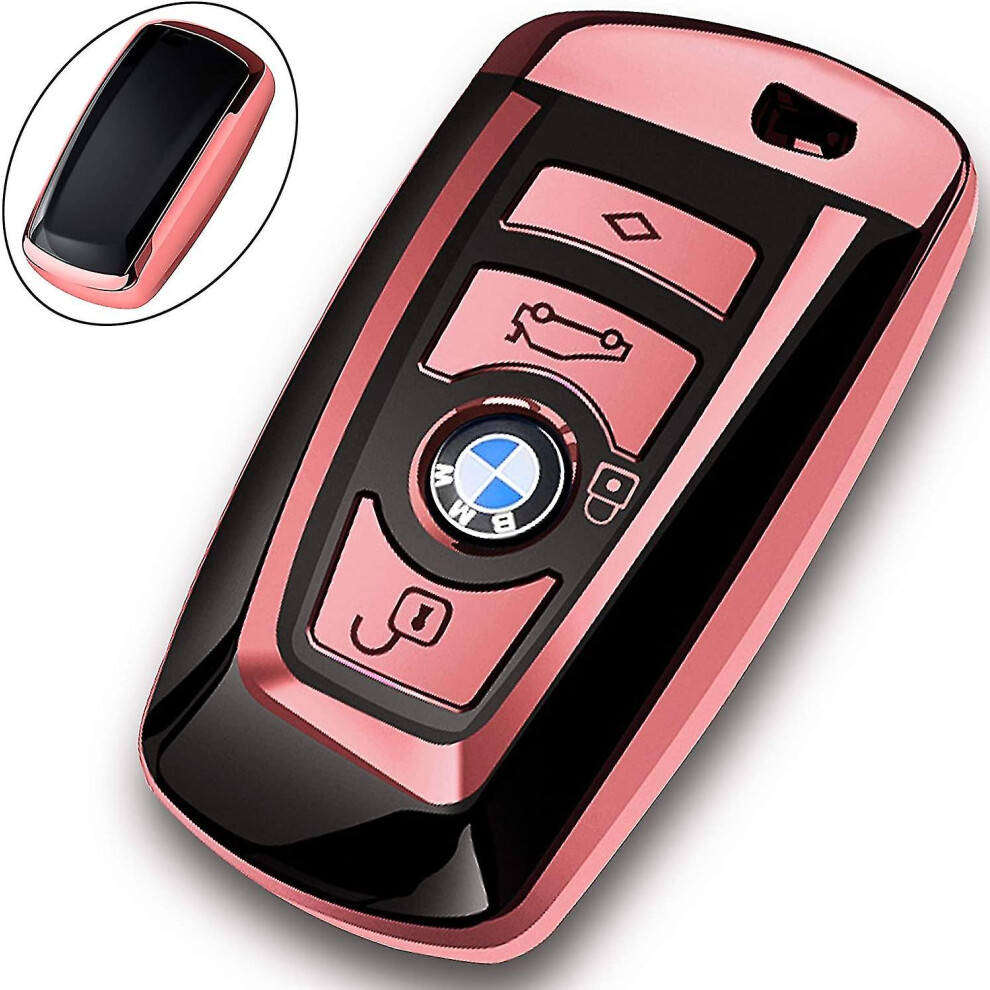 Key Fob Cover For Bmw 1 3 4 5 6 7 Series X3 X4 M5 M6 Gt3 Gt5 Etc,With Keychain(Pink) Pink 8795863801001