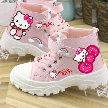(06, size31 Inner19.5cm) Hello Kitty Shoes Girls Sanrio Kawaii Anime Boots Autumn Winter Cartoon Print Casual Shoes Sweet Cute Warm Sneakers Gift For Kid