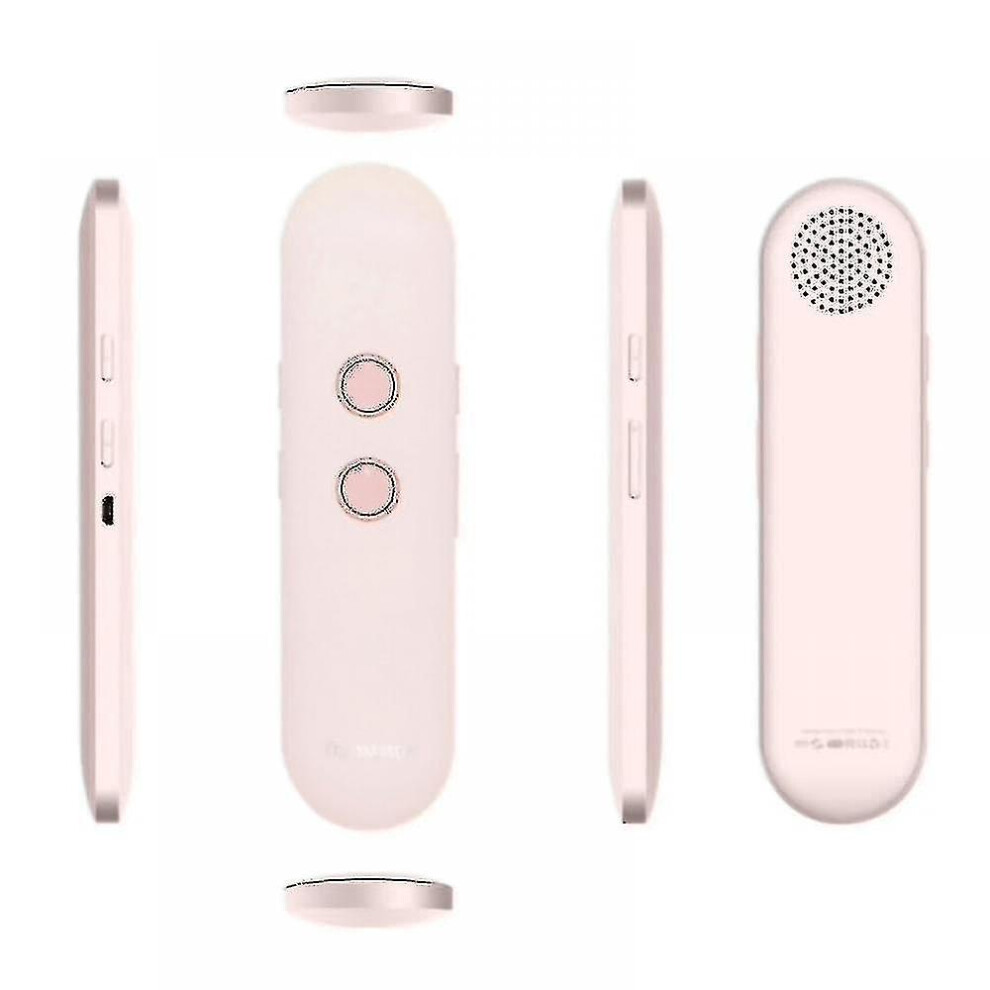 (Pink) Two Way Easy Translation Smart Voice Language Translator Portable Bluetooth 40 Languages Instant Real-Time Language Translator Pink 8795863811680