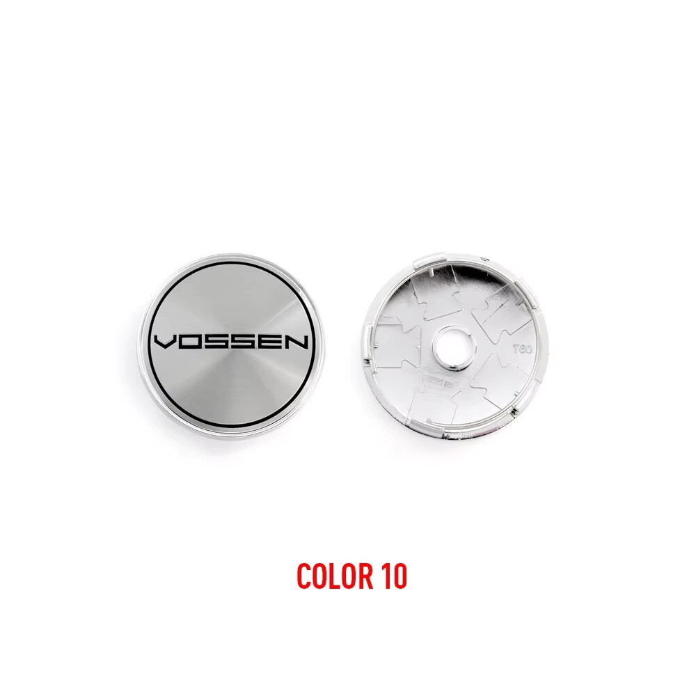 (COLOR 10) 4PCS/lot 60MM VOSSEN Car Wheel Center Hub Caps Car Emblem Badge Logo Wheel Center Cap Label Car Styling Accessories