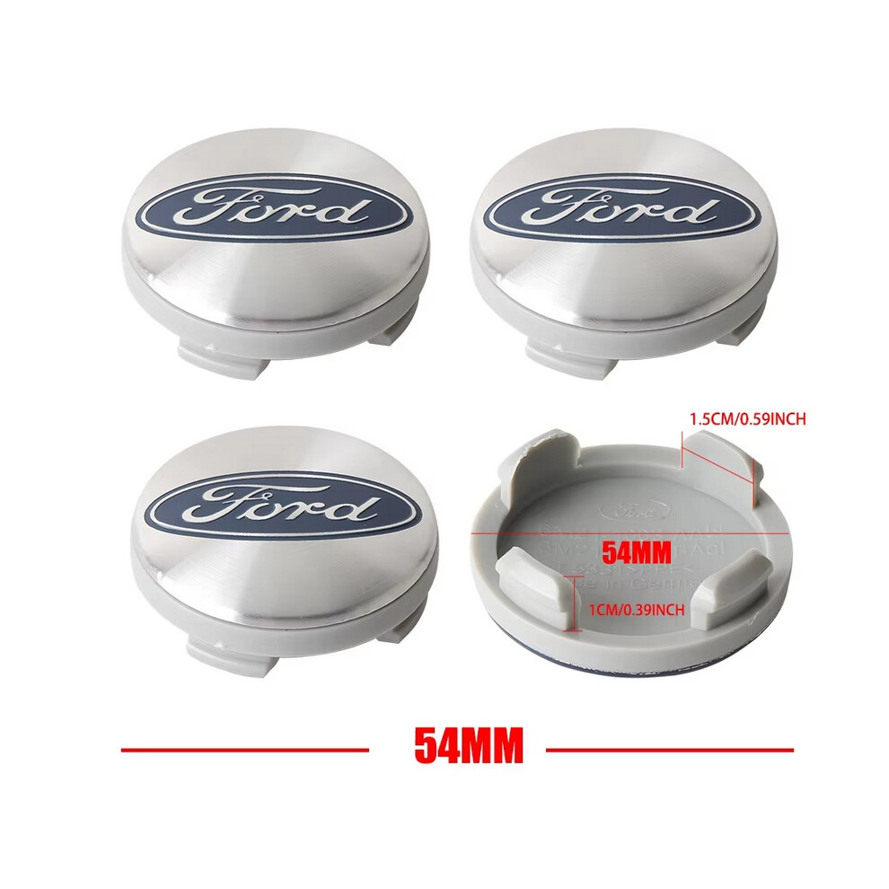 (Silver) 4Pcs 54Mm Car Original Wheel Center Covers Hup Caps Decoration For Ford Focus Mk2 Fiesta Mondeo Galaxy Falcon Territory Ecosport Silver 6919583619841