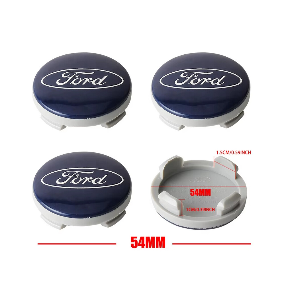 (Blue) 4Pcs 54Mm Car Original Wheel Center Covers Hup Caps Decoration For Ford Focus Mk2 Fiesta Mondeo Galaxy Falcon Territory Ecosport Blue 6919224287675
