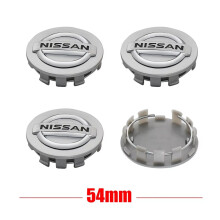 (54mm-Silver) 4pcs Car Wheel Center Cover Stickers Hub Cap Auto decoration accessories For Nissan Qashqai J11 J10 X-trail T32 Juke Altima