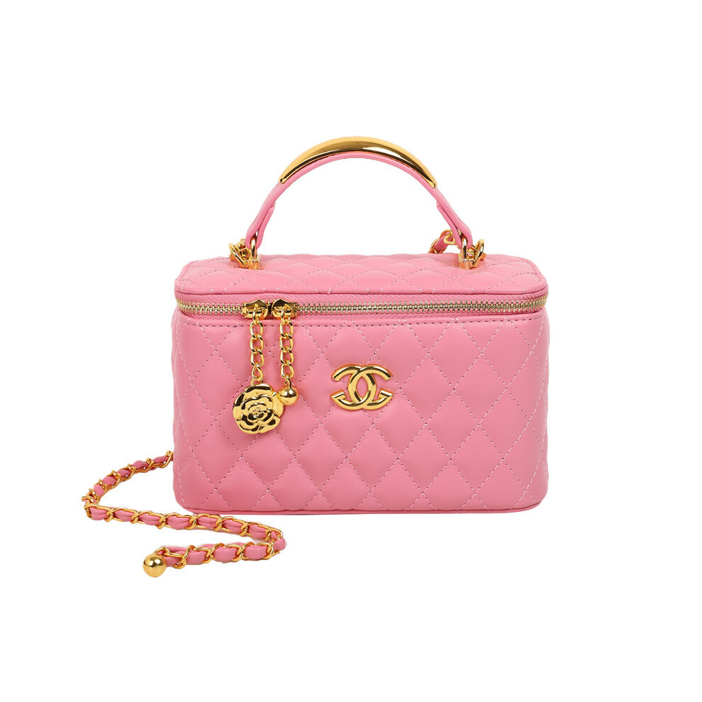 (Pink) Versatile cosmetic bag, fashionable shoulder crossbody bag