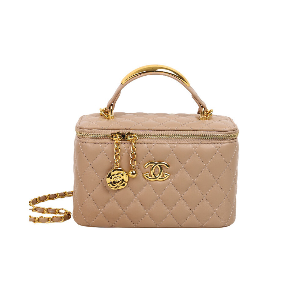 (Khaki) Versatile cosmetic bag, fashionable shoulder crossbody bag