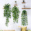 Living And Home Set of 4 Artificial Hanging Plants with Pots 1
