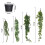 Living And Home Set of 4 Artificial Hanging Plants with Pots 6