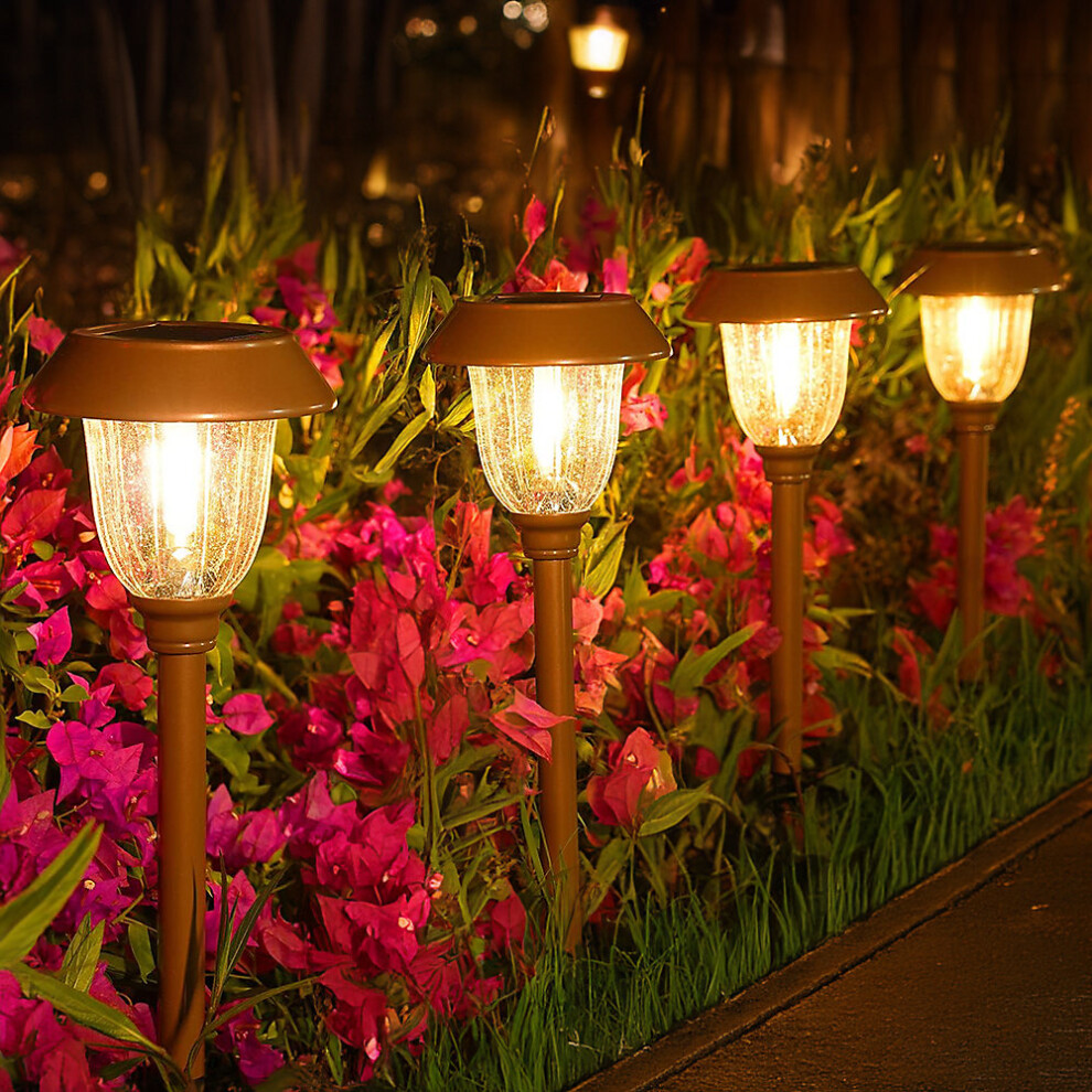 6Pcs Outdoor Solar-Powered Decorative Pathway Lights