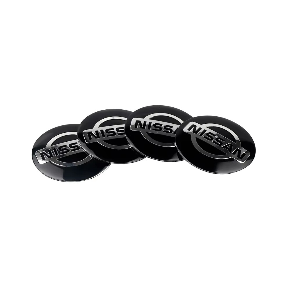 (56Mm-Nissan ) 56Mm Car Wheel Hub Cap Tire Center Emblem Sticker Accessories For Nissan Juke Logo Serena Versa Micra 350Z 370Z Armada Kicks Black 6917786220086
