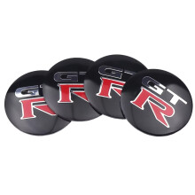 (56mm-GTR) 56MM Car Wheel Hub Cap Tire Center Emblem Sticker Accessories For Nissan Juke Logo Serena Versa Micra 350Z 370Z Armada Kicks