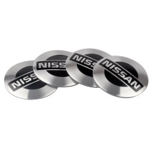 (56mm-nissan silverC) 56MM Car Wheel Hub Cap Tire Center Emblem Sticker Accessories For Nissan Juke Logo Serena Versa Micra 350Z 370Z Armada Kicks