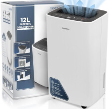 Tanness 12L Dehumidifiers for Home with Digital Humidity Display, Sleep Mode, Continuous Drainage - Dehumidifiers for Drying Clothes
