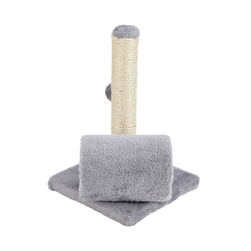Living And Home Cat Scratching Post Mini Cat Tree with Tunnel & Plush Toys 2