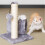 Living And Home Cat Scratching Post Mini Cat Tree with Tunnel & Plush Toys 1