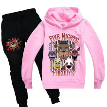 (Pink, 11-12 Years) Kids Five Nights At Freddy's Tracksuit Set Long Sleeve Casual Hoodies Hooded Sweatshirt Top Pants Fnaf Outfits Activewear Loungewear Gift-yvan