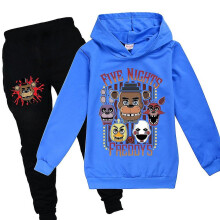 (Blue, 7-8 Years) Kids Five Nights At Freddy's Tracksuit Set Long Sleeve Casual Hoodies Hooded Sweatshirt Top Pants Fnaf Outfits Activewear Loungewear Gift-yvan