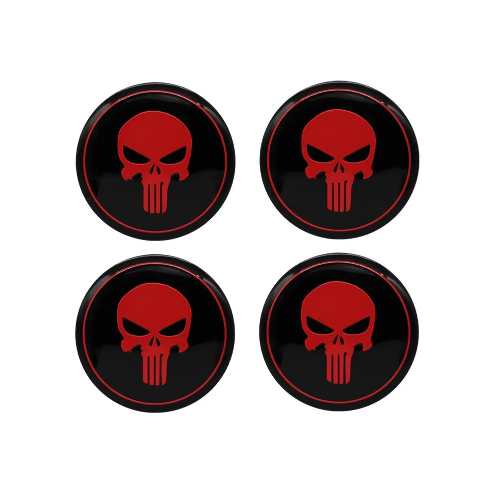 (56Mm Sticker-A) 4Pcs 56Mm 60Mm Skull Emblem Wheel Center Hub Cap Car Rims Dust-Proof Cover Hubcaps Sticker Auto Styling Accessories 6923574695158