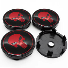(D-60mm Cover) 4PCS 56MM 60MM Skull Emblem Wheel Center Hub Cap Car Rims Dust-proof Cover Hubcaps Sticker Auto Styling Accessories