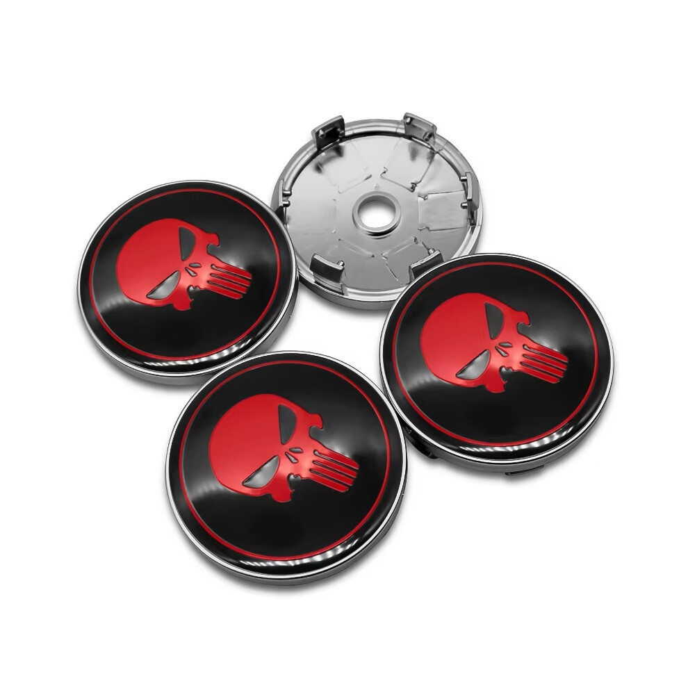 (C-60Mm Cover) 4Pcs 56Mm 60Mm Skull Emblem Wheel Center Hub Cap Car Rims Dust-Proof Cover Hubcaps Sticker Auto Styling Accessories 6908154837623