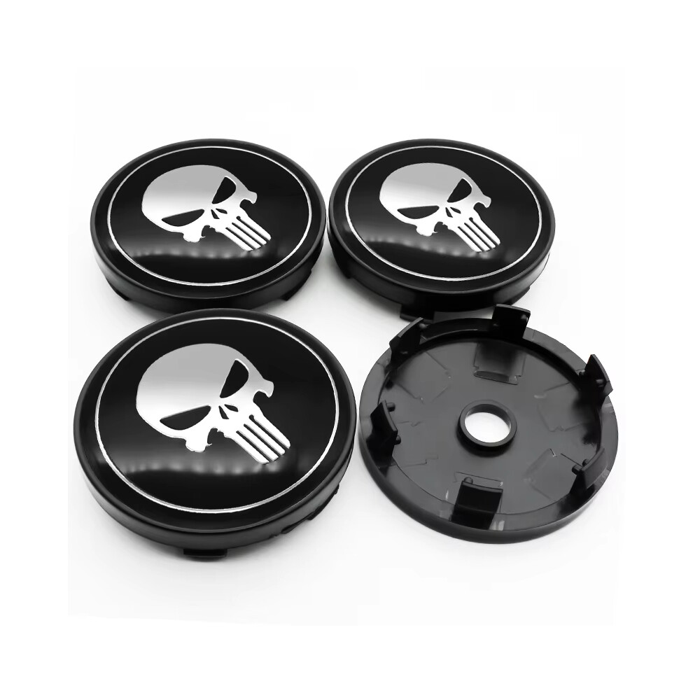 (B-60Mm Cover) 4Pcs 56Mm 60Mm Skull Emblem Wheel Center Hub Cap Car Rims Dust-Proof Cover Hubcaps Sticker Auto Styling Accessories 6903224984290