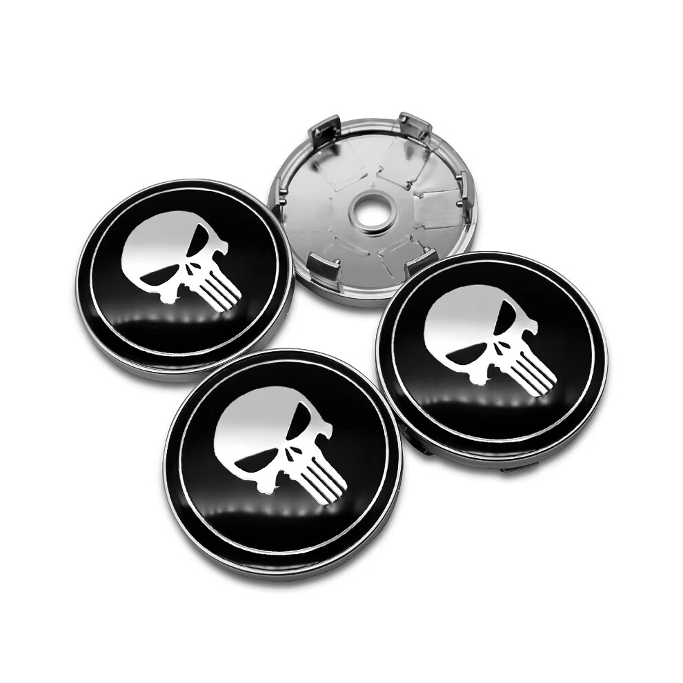 (A-60Mm Cover) 4Pcs 56Mm 60Mm Skull Emblem Wheel Center Hub Cap Car Rims Dust-Proof Cover Hubcaps Sticker Auto Styling Accessories 6921378907293