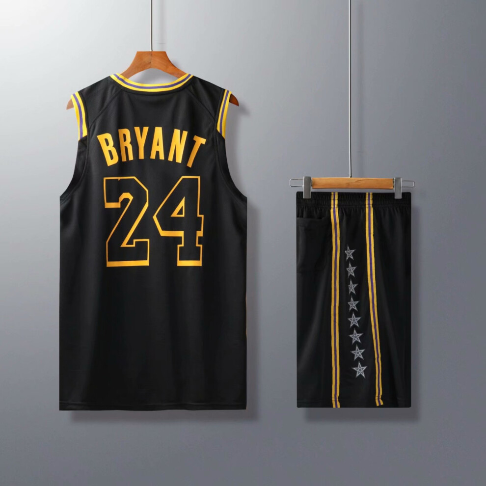 (black, 4XL(180-188cm)) Quick-drying Breathable Activewear No.24 Bryant Basketball Fans Training Shirt Kits For Kids And Adult-image-OPC-PFWJH6H-NEW