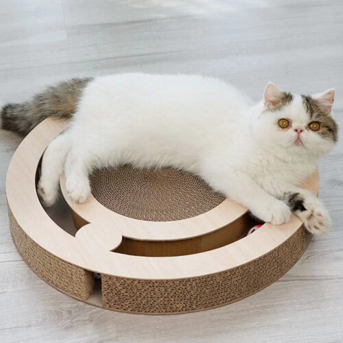 Living And Home Round Cat Scratcher with Ball Toy 1