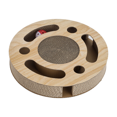 Living And Home Round Cat Scratcher with Ball Toy 2