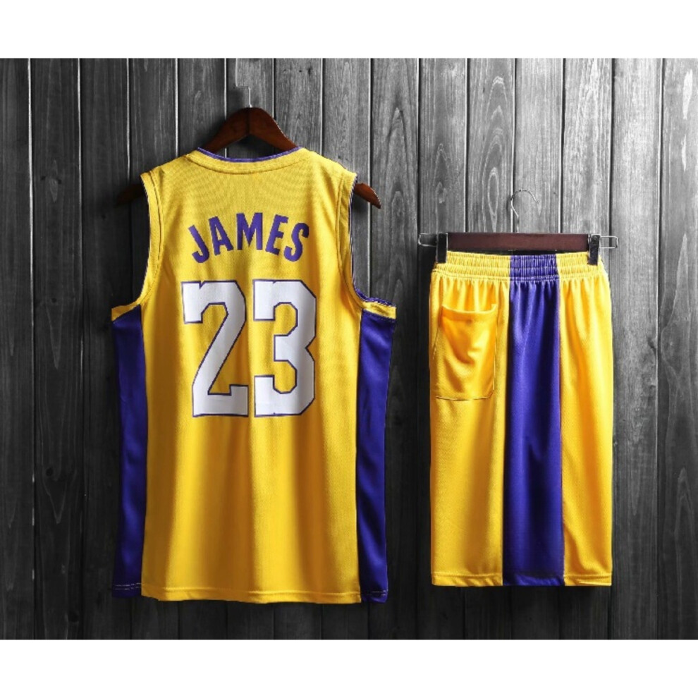 (yellow, 120(120-130cm)) Quick-drying Breathable Activewear No.23 James Basketball Fans Training Shirt Kits For Kids And Adult