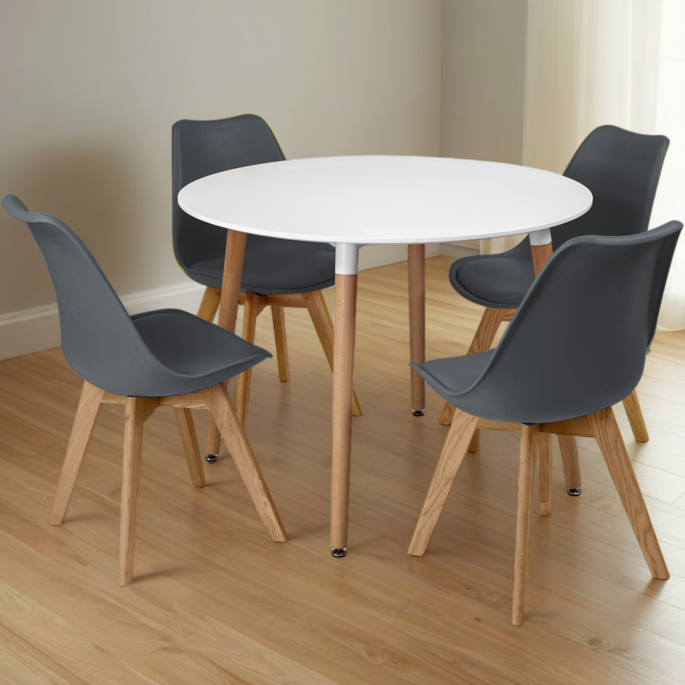 Charles Jacobs (Grey) 5Pc Beech Dining Set