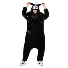 (S) Kuromi Cosplay Costume Women Kigurumi Pajamas Halloween Cartoon Onesies Kid Kawaii Flannel Homewear For Holiday Party Girls Gift