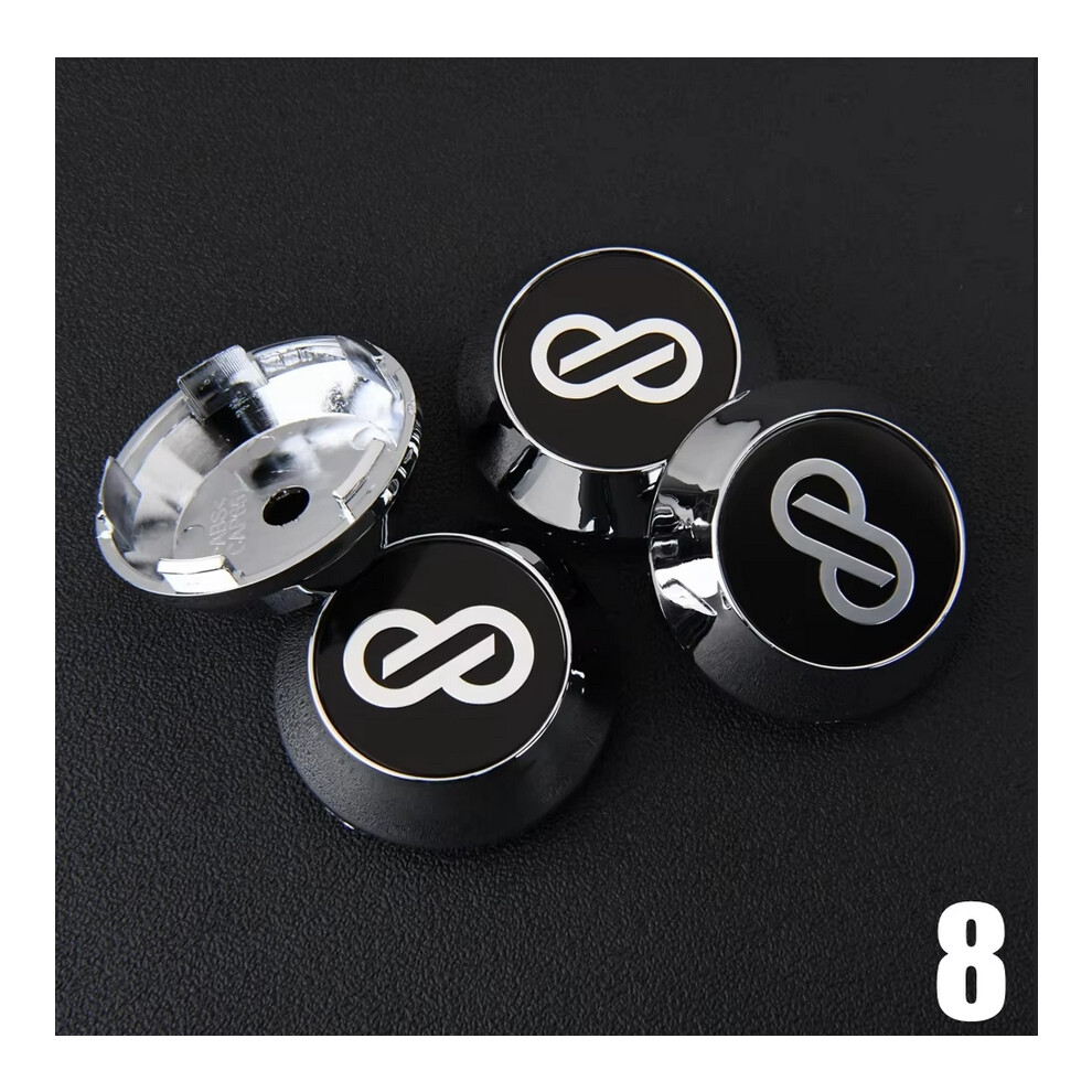(8) 4PCS JDM ENKEI RPF1 Rim Cap 60mm Clip Sport Wheel Center Cap ENKEI 15" Racing Wheel Cover Hub Cap Black & Silver