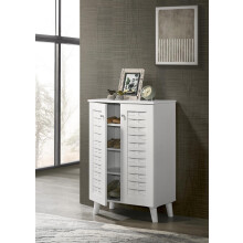 Modern Shoe Storage Cabinet 2 Doors Footwear Stand Rack Unit Cupboard