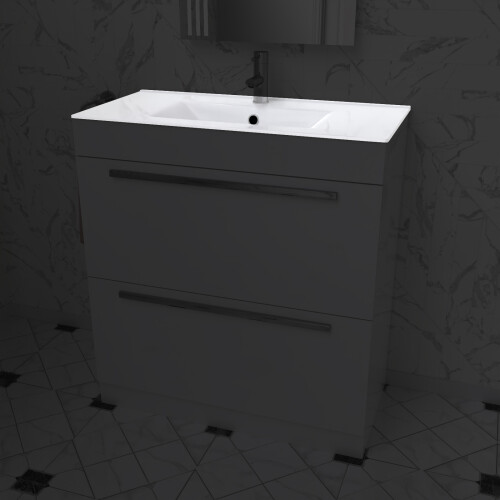NES Home Nes Home 800mm Modern White Slim Ceramic Inset Basin