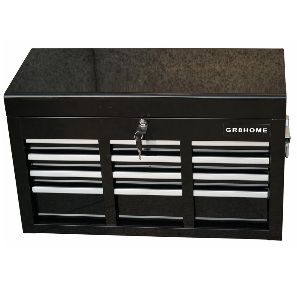 Black Metal Portable Tool Chest 6 Drawers Lockable Box with Handle