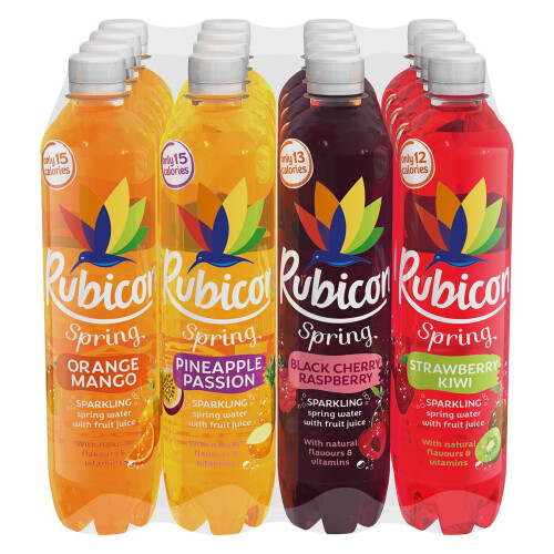 Rubicon Rubicon Sparkling Spring Water Mixed Pack, 16 x 500ml