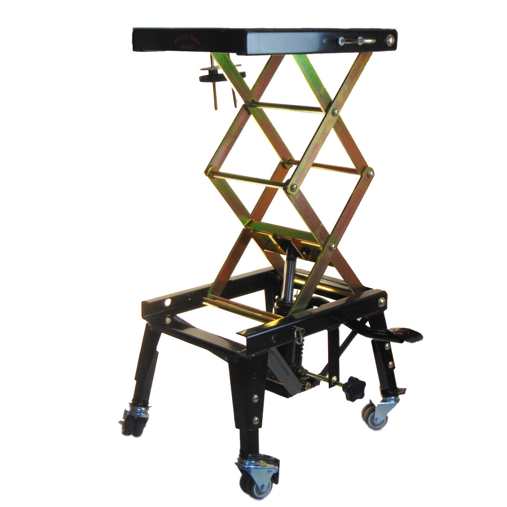 Professional Hydraulic Scissor Motorbike Lift 300Lb With Wheels 5060489624550