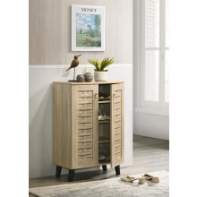 Modern Shoe Storage Cabinet 2 Doors Footwear Stand Rack Unit Cupboard
