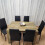 Dining Table with 6 Black Leather Chairs Rustic Wood Table for Dining Room 2