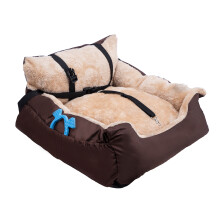 (brown) Dog Car Seat for Small Cosy Pet Travel Bed