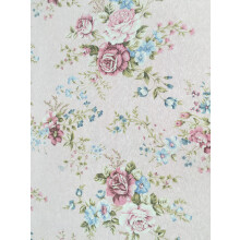 (Floral Roses Pale Pink Linen Fabric Curtain Upholstery Quilting, 1 Meter) 100% Cotton Quilting and Dressmaking Fabrics